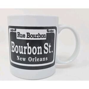 Rue Bourbon New Orleans Street Sign Logo Louisianna Mug Jazz Mardi Gras U307